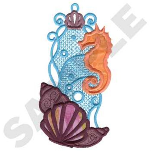 Seashell Bookmark Applique Machine Embroidery Design