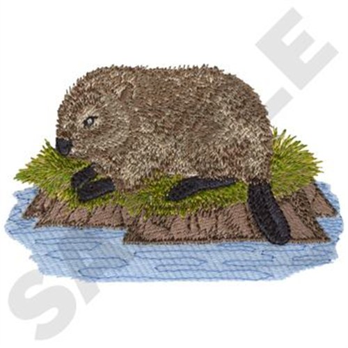 Baby Beaver Machine Embroidery Design
