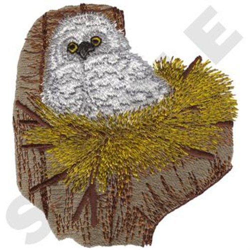 Baby Great Horned Owl Machine Embroidery Design