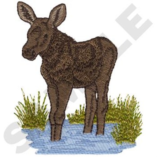 Baby Moose Machine Embroidery Design