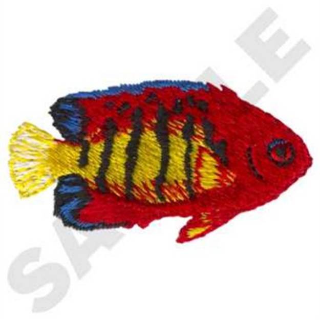Picture of Flame Angelfish Machine Embroidery Design