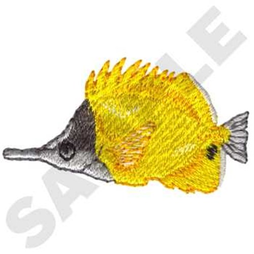 Longnose Butterfly Fish Machine Embroidery Design