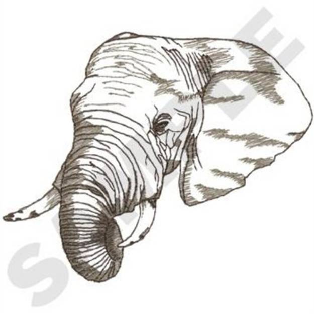 Picture of Elephant Head Machine Embroidery Design