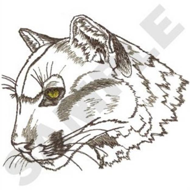 Picture of Mountain Lion Head Machine Embroidery Design
