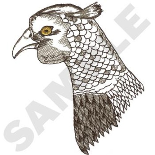 Pheasant Head Machine Embroidery Design