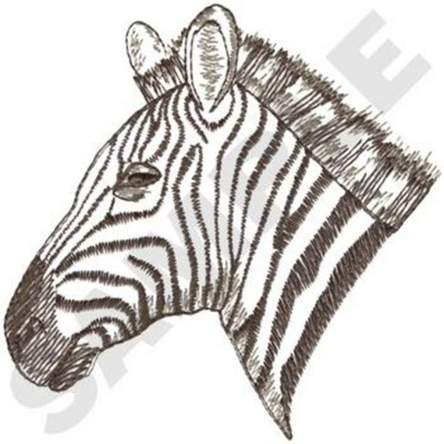Picture of Zebra Head Machine Embroidery Design