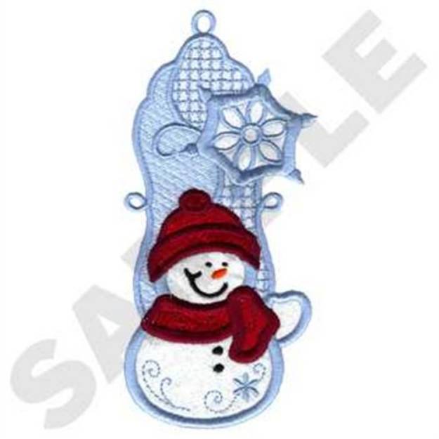 Picture of Snowman Bookmark Machine Embroidery Design