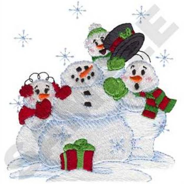 Picture of Snow Family Machine Embroidery Design