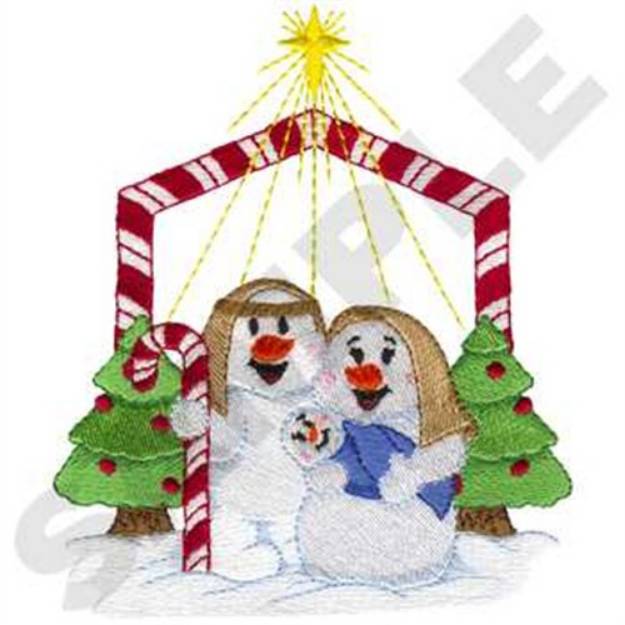 Picture of Snowman Nativity Machine Embroidery Design
