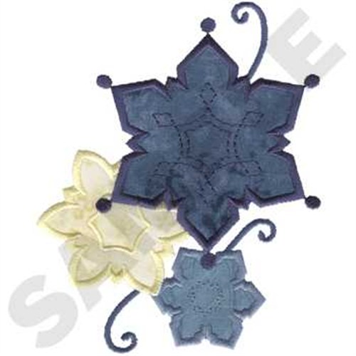 Snowflakes Applique Machine Embroidery Design