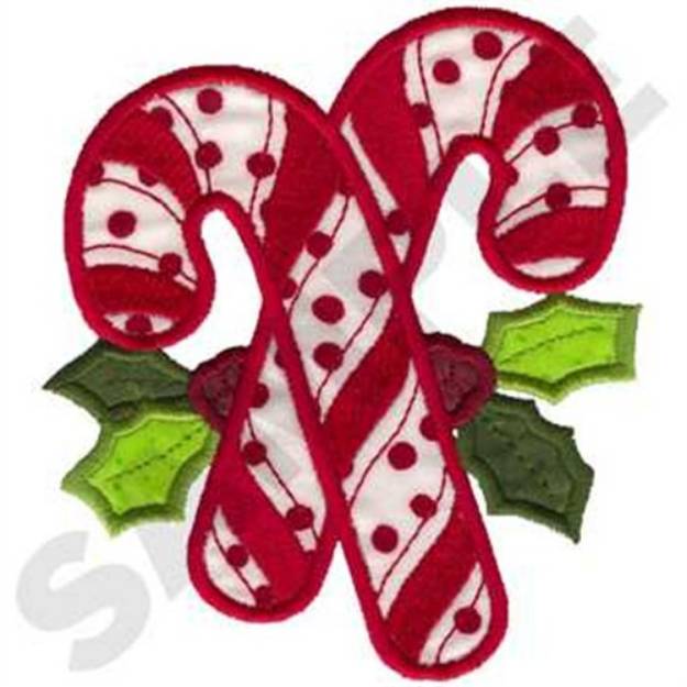 Picture of Candy Canes Applique Machine Embroidery Design