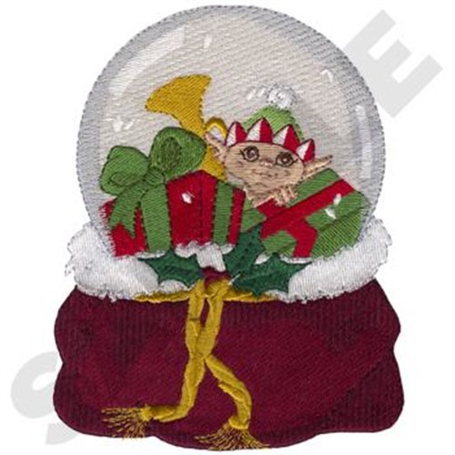 Santas Bag Snow Globe Machine Embroidery Design