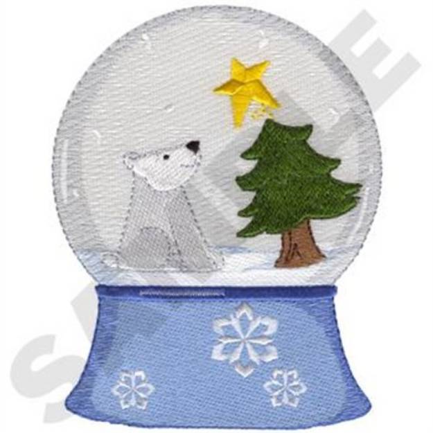 Picture of Polar Bear Snow Globe Machine Embroidery Design