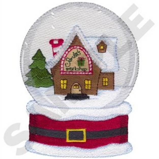 Picture of Santas Workshop Snow Globe Machine Embroidery Design