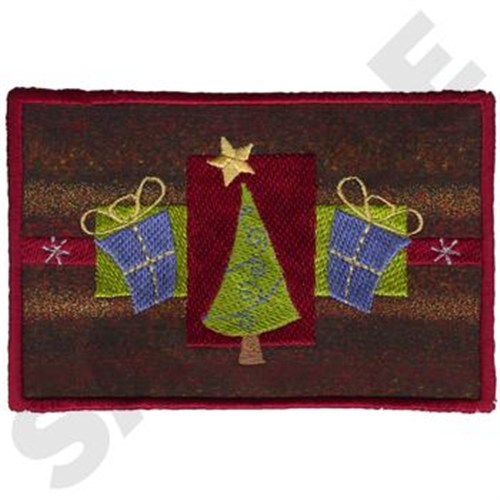 Christmas Tree & Gifts Applique Machine Embroidery Design