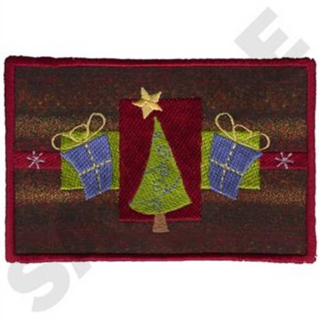 Picture of Christmas Tree & Gifts Applique Machine Embroidery Design