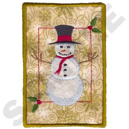 Snowman Applique Machine Embroidery Design