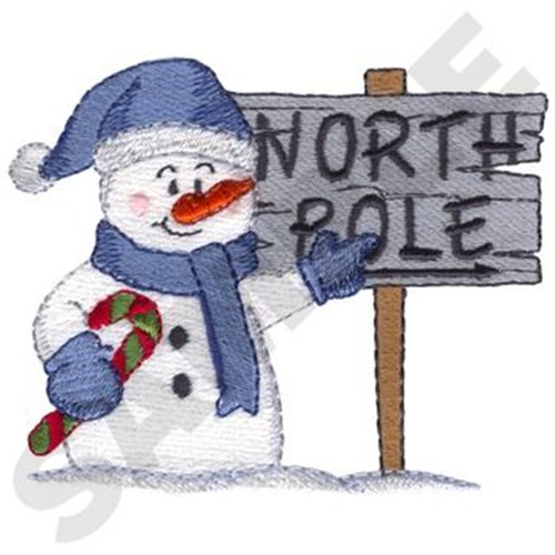 North Pole Snowman Machine Embroidery Design