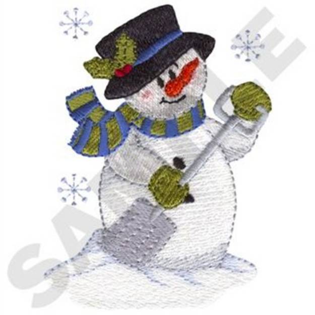 Picture of Snowman W/Shovel Machine Embroidery Design