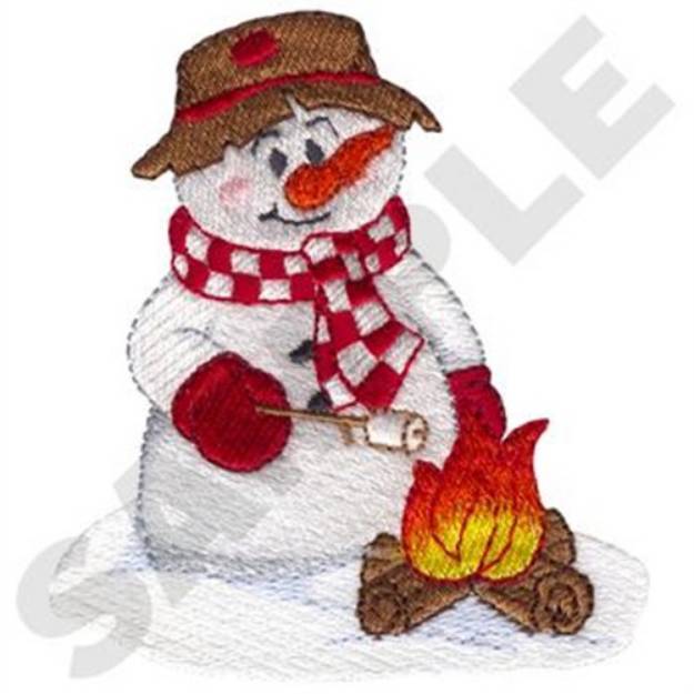 Picture of Campfire Snowman Machine Embroidery Design