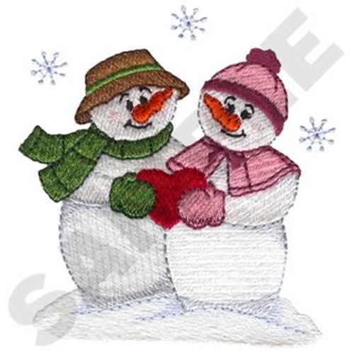 Snow Couple Machine Embroidery Design
