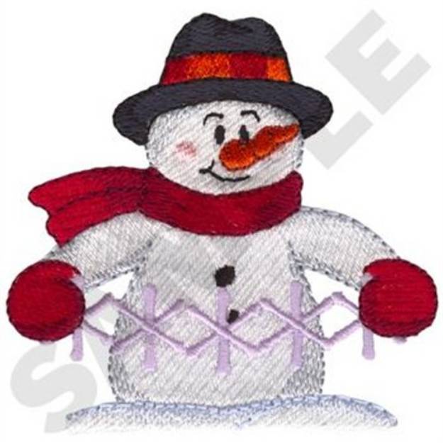 Picture of Snowman W/Decorations Machine Embroidery Design