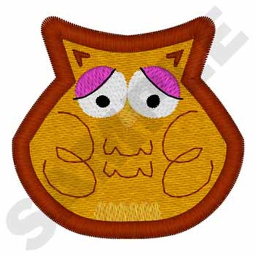 Gold Owl Machine Embroidery Design