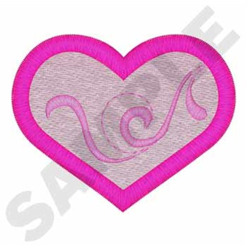 Pink Heart Machine Embroidery Design