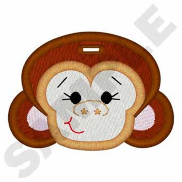 Picture of Monkey Face Tag Machine Embroidery Design