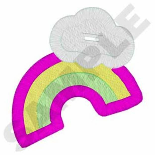 Picture of Rainbow & Cloud Tag Machine Embroidery Design