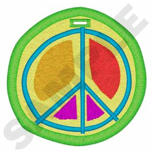Peace Sign Tag Machine Embroidery Design