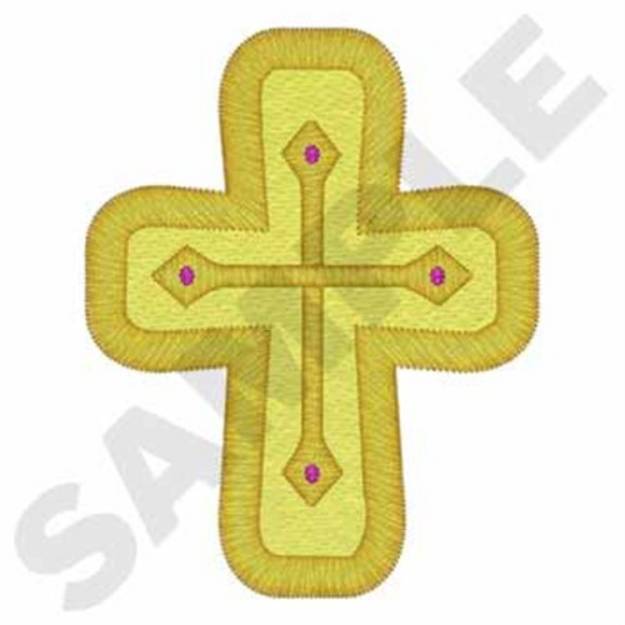 Picture of Gold Cross Machine Embroidery Design