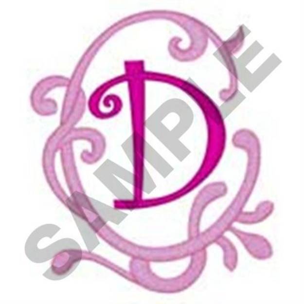 Picture of Pink Scroll D Machine Embroidery Design