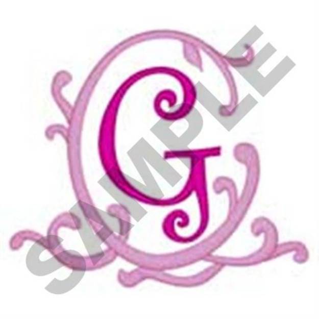 Picture of Pink Scroll G Machine Embroidery Design