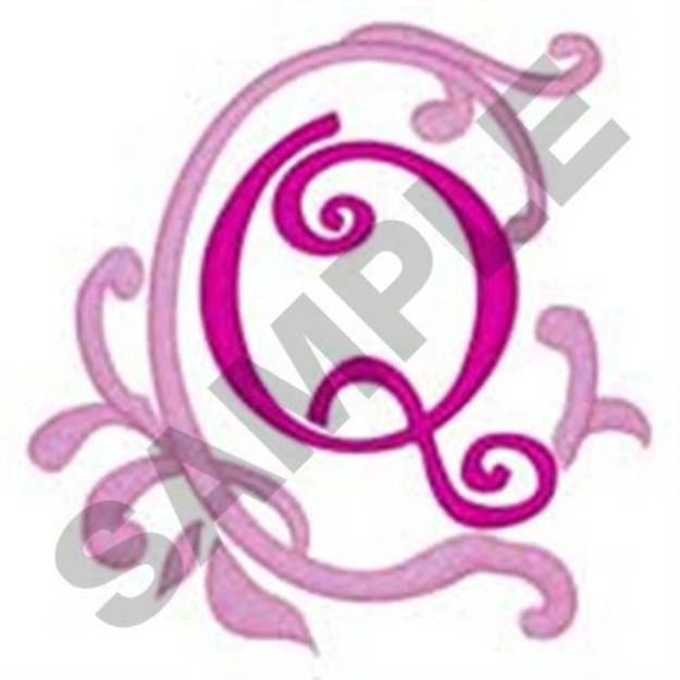 Picture of Pink Scroll Q Machine Embroidery Design