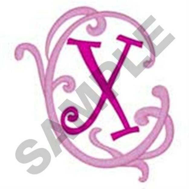 Picture of Pink Scroll X Machine Embroidery Design