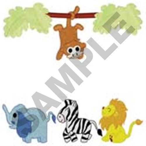 Jungle Animals Quilt Machine Embroidery Design