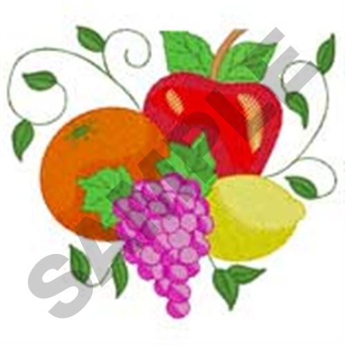 Fruit Corner Accent Machine Embroidery Design
