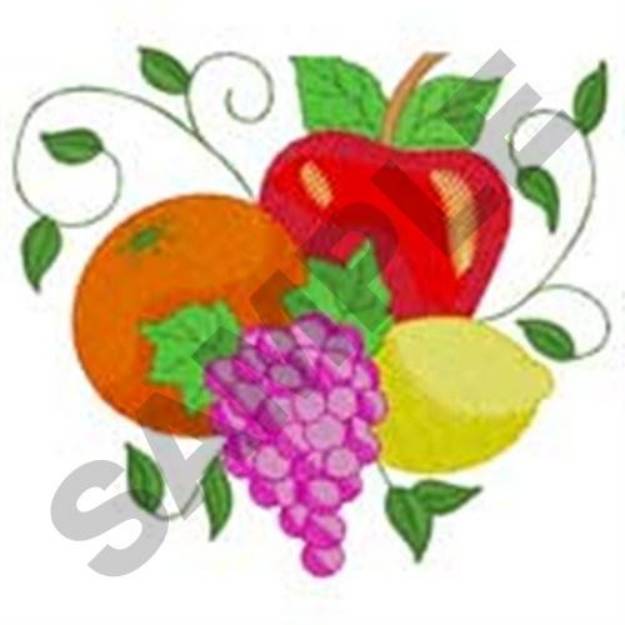 Picture of Fruit Corner Accent Machine Embroidery Design