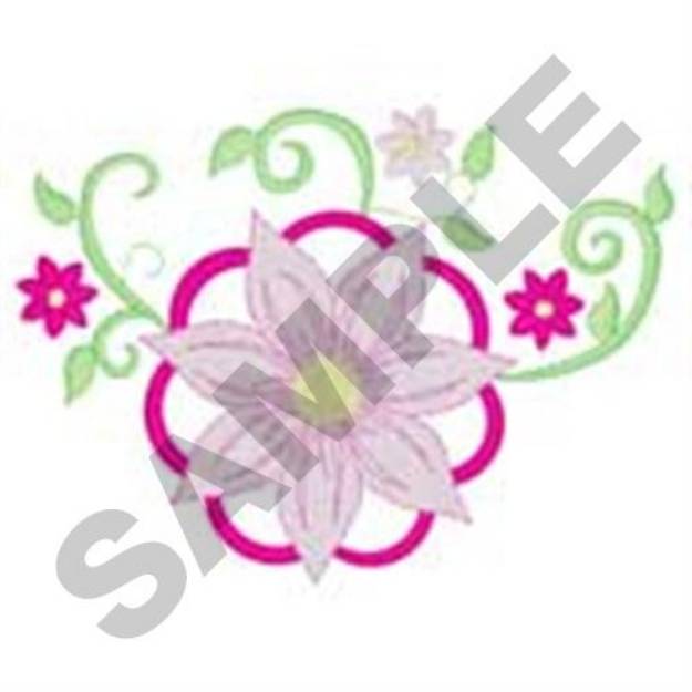 Picture of Flower Corner Piece Machine Embroidery Design
