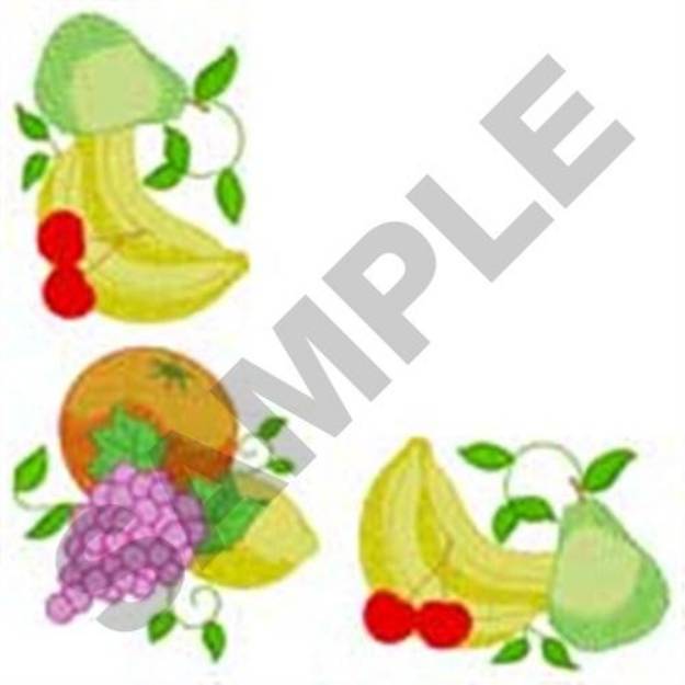 Picture of Napkin Fruit Corner Machine Embroidery Design