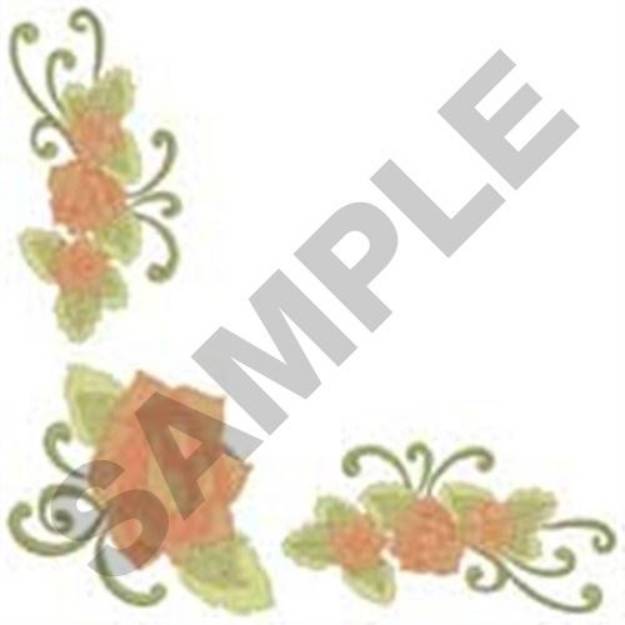 Picture of Tablecloth Rose Corner Machine Embroidery Design