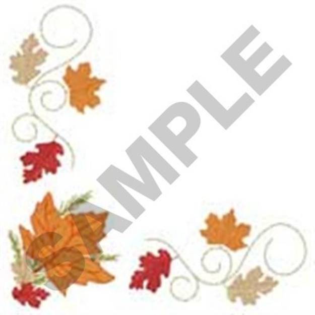 Picture of Napkin Leaf Corner Machine Embroidery Design