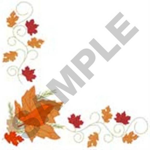 Picture of Tablecloth Leaf Corner Machine Embroidery Design
