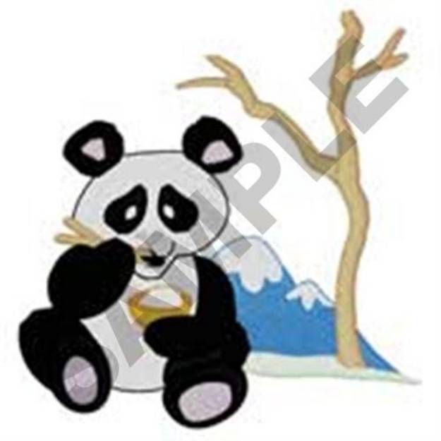 Picture of Panda Eating Machine Embroidery Design