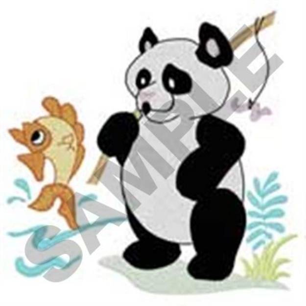 Picture of Fishing Panda Machine Embroidery Design