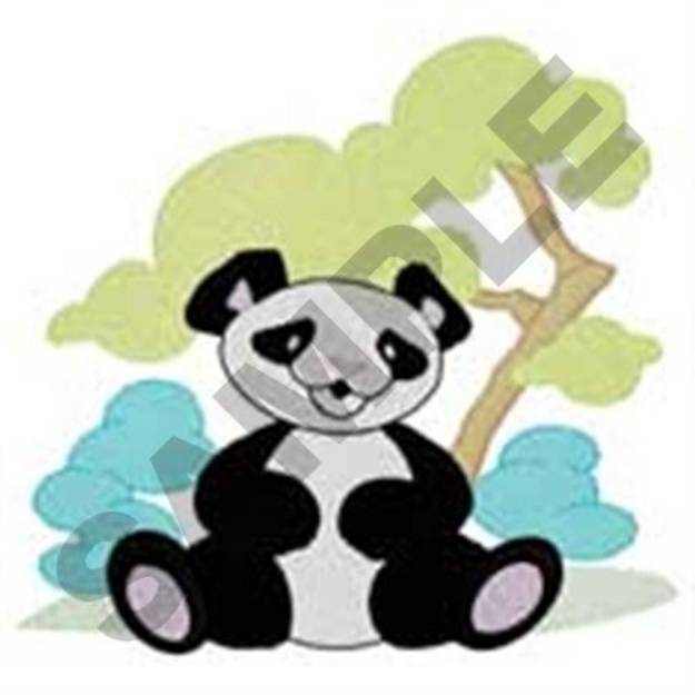 Picture of Panda Sitting Machine Embroidery Design