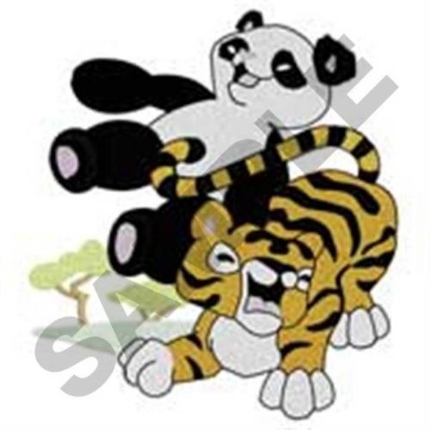 Picture of Panda & Tiger Machine Embroidery Design