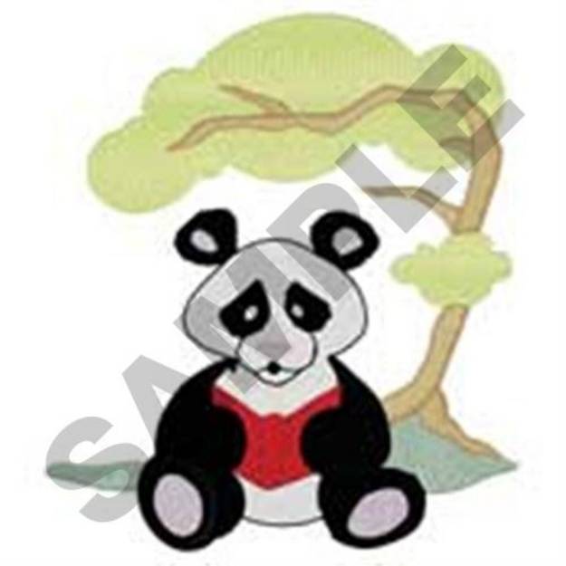 Picture of Panda Reading Machine Embroidery Design