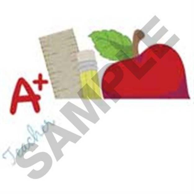 Picture of Teacher Pocket Topper Machine Embroidery Design